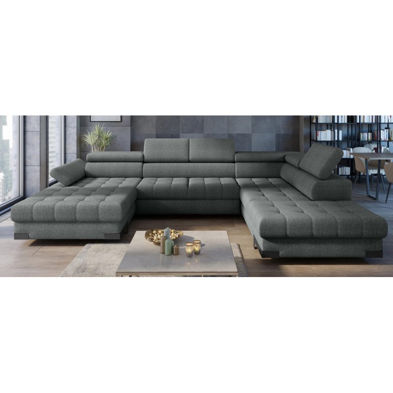 SELVA XL Right-Handed Corner Sofa with Sleep Function and AUSTIN 05 Light Brown Storage Compartment WERSAL SELVA XL Right-Handed Corner Sofa with Sleep Function and AUSTIN 05 Light Brown Storage Compartment WERSAL