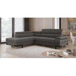 SELVA L Left-Handed Corner Sofa with Sleep Function and Storage in AUSTIN 05 Light Brown VERSAILLES Edition SELVA L Left-Handed Corner Sofa with Sleep Function and Storage in AUSTIN 05 Light Brown VERSAILLES Edition