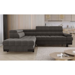 SELVA L Left-Handed Corner Sofa with Sleep Function and Storage in AUSTIN 05 Light Brown VERSAILLES Edition SELVA L Left-Handed Corner Sofa with Sleep Function and Storage in AUSTIN 05 Light Brown VERSAILLES Edition