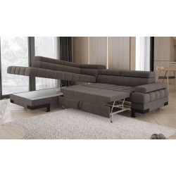 SELVA L Left-Handed Corner Sofa with Sleep Function and Storage in AUSTIN 05 Light Brown VERSAILLES Edition SELVA L Left-Handed Corner Sofa with Sleep Function and Storage in AUSTIN 05 Light Brown VERSAILLES Edition