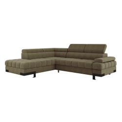 SELVA L Left-Handed Corner Sofa with Sleep Function and AUSTIN 12 Green Storage Compartment WERSAL
