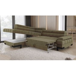 SELVA L Left-Handed Corner Sofa with Sleep Function and AUSTIN 12 Green Storage Compartment WERSAL SELVA L Left-Handed Corner Sofa with Sleep Function and AUSTIN 12 Green Storage Compartment WERSAL