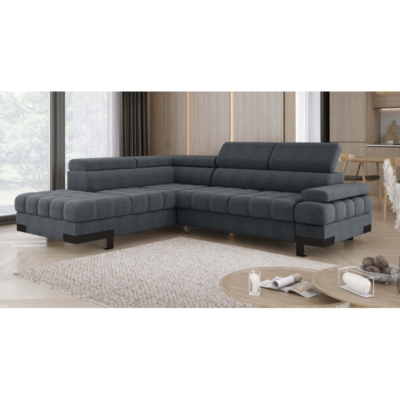 SELVA L Left-Handed Corner Sofa with Sleeping Function and AUSTIN 19 Grey Storage Compartment WERSAL SELVA L Left-Handed Corner Sofa with Sleeping Function and AUSTIN 19 Grey Storage Compartment WERSAL