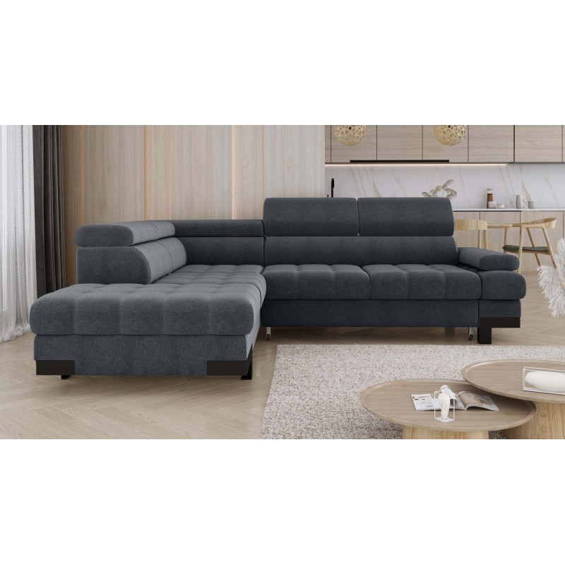 SELVA L Left-Handed Corner Sofa with Sleeping Function and AUSTIN 19 Grey Storage Compartment WERSAL SELVA L Left-Handed Corner Sofa with Sleeping Function and AUSTIN 19 Grey Storage Compartment WERSAL