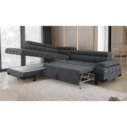 SELVA L Left-Handed Corner Sofa with Sleeping Function and AUSTIN 19 Grey Storage Compartment WERSAL SELVA L Left-Handed Corner Sofa with Sleeping Function and AUSTIN 19 Grey Storage Compartment WERSAL