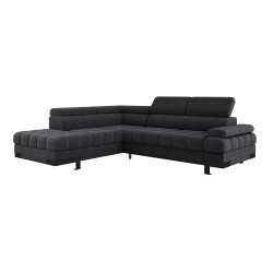 SELVA L Left-Handed Corner Sofa with Sleep Function and AUSTIN 20 Anthracite Storage Container WERSAL