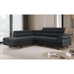 SELVA L Left-Handed Corner Sofa with Sleep Function and AUSTIN 20 Anthracite Storage Container WERSAL SELVA L Left-Handed Corner Sofa with Sleep Function and AUSTIN 20 Anthracite Storage Container WERSAL