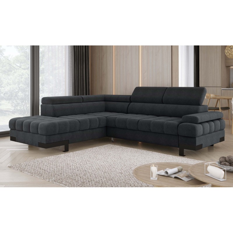 SELVA L Left-Handed Corner Sofa with Sleep Function and AUSTIN 20 Anthracite Storage Container WERSAL SELVA L Left-Handed Corner Sofa with Sleep Function and AUSTIN 20 Anthracite Storage Container WERSAL