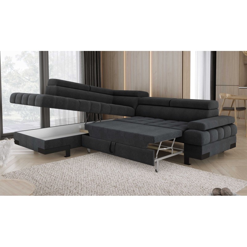 SELVA L Left-Handed Corner Sofa with Sleep Function and AUSTIN 20 Anthracite Storage Container WERSAL SELVA L Left-Handed Corner Sofa with Sleep Function and AUSTIN 20 Anthracite Storage Container WERSAL