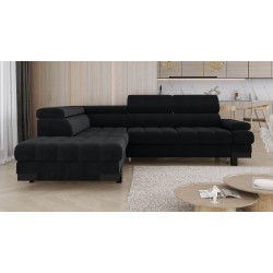 SELVA L Left-Handed Corner Sofa with Sleeper Function and AUSTIN 21 Graphite Storage Compartment WERSAL SELVA L Left-Handed Corner Sofa with Sleeper Function and AUSTIN 21 Graphite Storage Compartment WERSAL