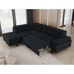 SELVA L Left-Handed Corner Sofa with Sleeper Function and AUSTIN 21 Graphite Storage Compartment WERSAL SELVA L Left-Handed Corner Sofa with Sleeper Function and AUSTIN 21 Graphite Storage Compartment WERSAL