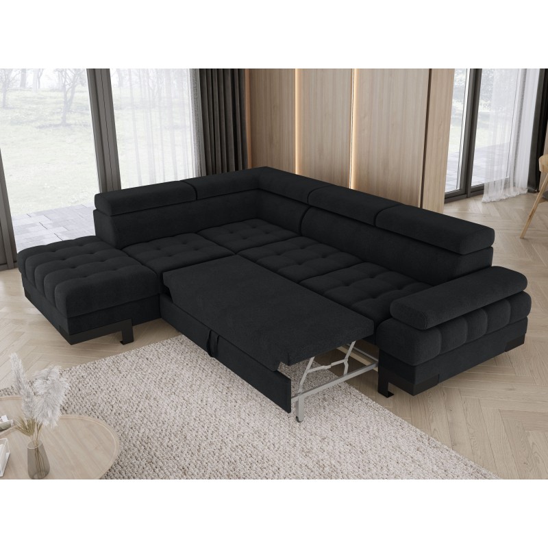 SELVA L Left-Handed Corner Sofa with Sleeper Function and AUSTIN 21 Graphite Storage Compartment WERSAL SELVA L Left-Handed Corner Sofa with Sleeper Function and AUSTIN 21 Graphite Storage Compartment WERSAL