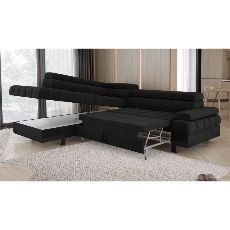 SELVA L Left-Handed Corner Sofa with Sleeper Function and AUSTIN 21 Graphite Storage Compartment WERSAL SELVA L Left-Handed Corner Sofa with Sleeper Function and AUSTIN 21 Graphite Storage Compartment WERSAL