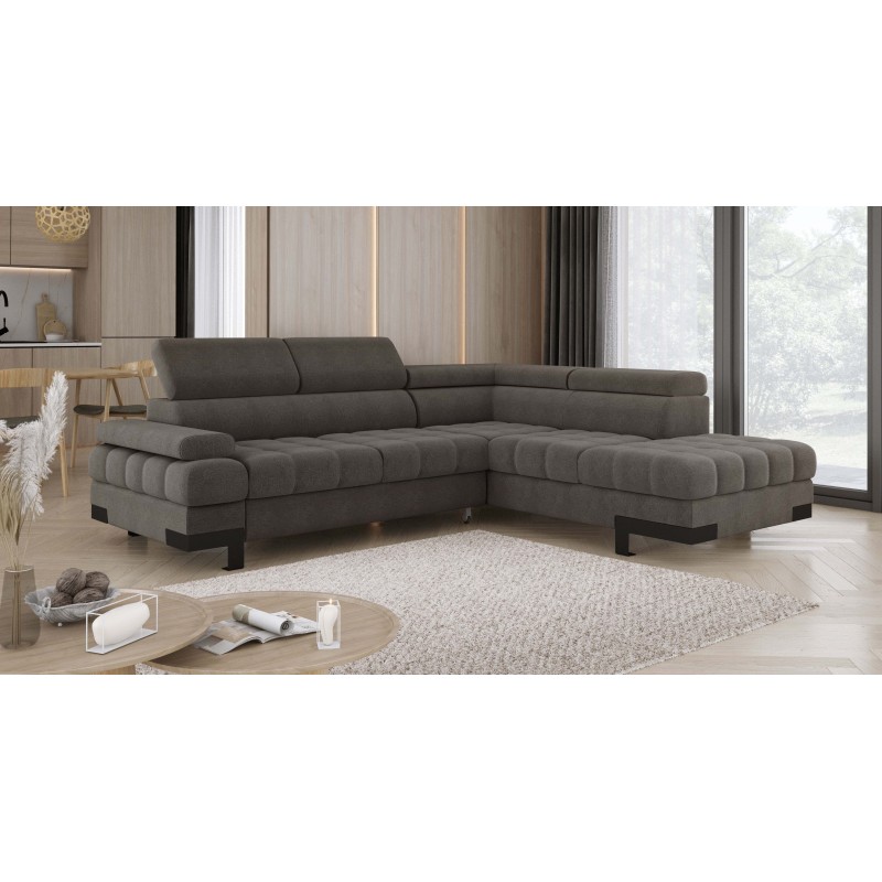 SELVA L Right-Hand Corner Sofa with Sleep Function and AUSTIN 05 Light Brown Storage Unit WERSAL SELVA L Right-Hand Corner Sofa with Sleep Function and AUSTIN 05 Light Brown Storage Unit WERSAL