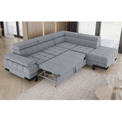 SELVA L Right-Hand Corner Sofa with Sleep Function and AUSTIN 18 Light Grey Storage Compartment WERSAL SELVA L Right-Hand Corner Sofa with Sleep Function and AUSTIN 18 Light Grey Storage Compartment WERSAL