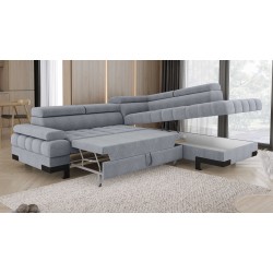 SELVA L Right-Hand Corner Sofa with Sleep Function and AUSTIN 18 Light Grey Storage Compartment WERSAL SELVA L Right-Hand Corner Sofa with Sleep Function and AUSTIN 18 Light Grey Storage Compartment WERSAL