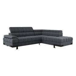 SELVA L Right-Hand Corner Sofa with Sleep Function and AUSTIN 19 Grey Storage Compartment by WERSAL