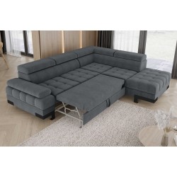 SELVA L Right-Hand Corner Sofa with Sleep Function and AUSTIN 19 Grey Storage Compartment by WERSAL SELVA L Right-Hand Corner Sofa with Sleep Function and AUSTIN 19 Grey Storage Compartment by WERSAL