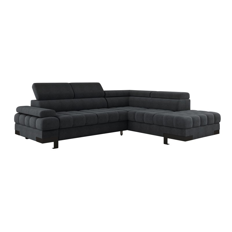 SELVA L Right-Handed Corner Sofa with AUSTIN 20 Anthracite Storage Compartment VERSAILLES