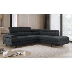 SELVA L Right-Handed Corner Sofa with Sleep Function and AUSTIN 20 Anthracite Storage Compartment VERSAILLES SELVA L Right-Handed Corner Sofa with Sleep Function and AUSTIN 20 Anthracite Storage Compartment VERSAILLES