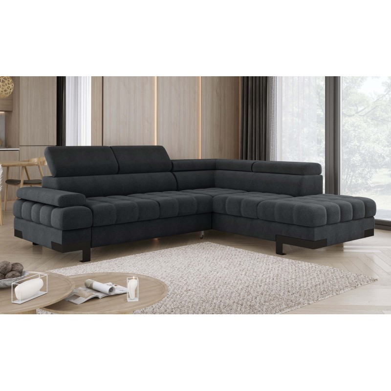 SELVA L Right-Handed Corner Sofa with Sleep Function and AUSTIN 20 Anthracite Storage Compartment VERSAILLES SELVA L Right-Handed Corner Sofa with Sleep Function and AUSTIN 20 Anthracite Storage Compartment VERSAILLES