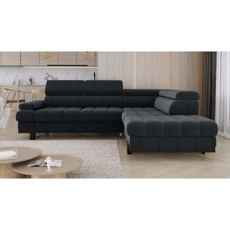 SELVA L Right-Handed Corner Sofa with Sleep Function and AUSTIN 20 Anthracite Storage Compartment VERSAILLES SELVA L Right-Handed Corner Sofa with Sleep Function and AUSTIN 20 Anthracite Storage Compartment VERSAILLES