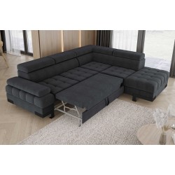 SELVA L Right-Handed Corner Sofa with Sleep Function and AUSTIN 20 Anthracite Storage Compartment VERSAILLES SELVA L Right-Handed Corner Sofa with Sleep Function and AUSTIN 20 Anthracite Storage Compartment VERSAILLES
