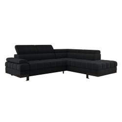 SELVA L Right-Hand Corner Sofa with Sleep Function and AUSTIN 21 Graphite Storage Compartment WERSAL