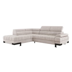 SELVA L Left-Handed Corner Sofa with Sleep Function and Storage in SALVADOR 01 Beige from WERSAL