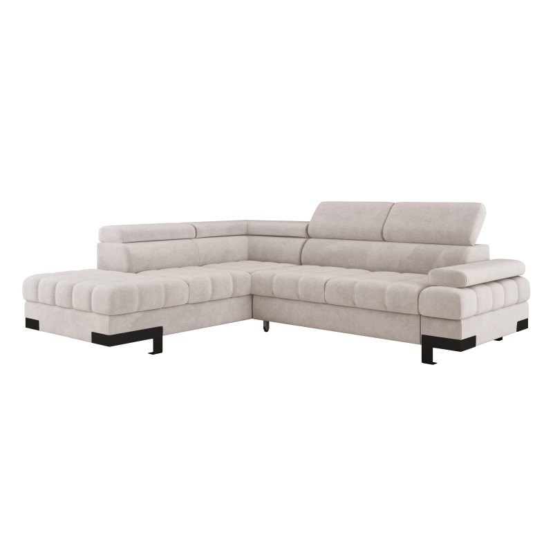 SELVA L Left-Handed Corner Sofa with Sleep Function and Storage in SALVADOR 01 Beige from WERSAL