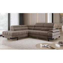 "Vibrancy and Comfort: The SELVA L Left-Handed Corner Sofa in Light Brown" "Vibrancy and Comfort: The SELVA L Left-Handed Corner Sofa in Light Brown"