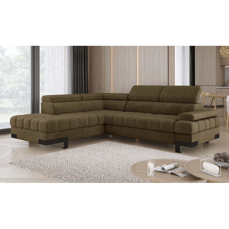 SELVA L Left-hand Corner Sofa with Sleep Function and SALVADOR 10 Olive Storage Compartment WERSAL SELVA L Left-hand Corner Sofa with Sleep Function and SALVADOR 10 Olive Storage Compartment WERSAL