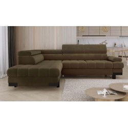 SELVA L Left-hand Corner Sofa with Sleep Function and SALVADOR 10 Olive Storage Compartment WERSAL SELVA L Left-hand Corner Sofa with Sleep Function and SALVADOR 10 Olive Storage Compartment WERSAL