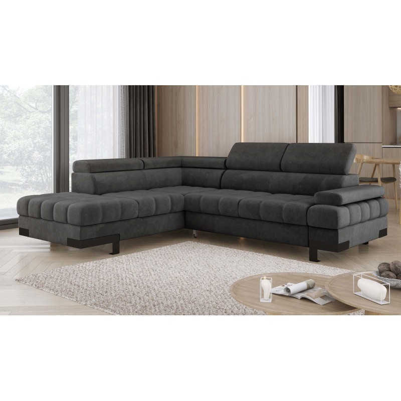SELVA L Left-hand Corner Sofa with Sleep Function and SALVADOR 16 Dark Grey Storage Compartment VERSAILLES SELVA L Left-hand Corner Sofa with Sleep Function and SALVADOR 16 Dark Grey Storage Compartment VERSAILLES