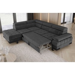 SELVA L Left-hand Corner Sofa with Sleep Function and SALVADOR 16 Dark Grey Storage Compartment VERSAILLES SELVA L Left-hand Corner Sofa with Sleep Function and SALVADOR 16 Dark Grey Storage Compartment VERSAILLES