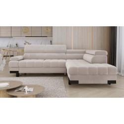 SELVA L Right-Hand Corner Sofa with Sleeper Function and SALVADOR 01 Beige Storage Compartment SELVA L Right-Hand Corner Sofa with Sleeper Function and SALVADOR 01 Beige Storage Compartment
