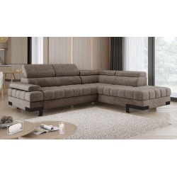 SELVA L Right-Hand Corner Sofa with Sleep Function and SALVADOR 03 Light Brown Storage Compartment - VERSAILLES Edition SELVA L Right-Hand Corner Sofa with Sleep Function and SALVADOR 03 Light Brown Storage Compartment - VERSAILLES Edition