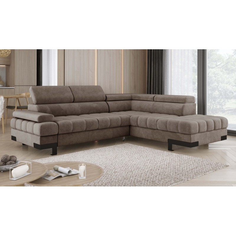 SELVA L Right-Hand Corner Sofa with Sleep Function and SALVADOR 03 Light Brown Storage Compartment - VERSAILLES Edition SELVA L Right-Hand Corner Sofa with Sleep Function and SALVADOR 03 Light Brown Storage Compartment - VERSAILLES Edition