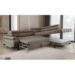 SELVA L Right-Hand Corner Sofa with Sleep Function and SALVADOR 03 Light Brown Storage Compartment - VERSAILLES Edition SELVA L Right-Hand Corner Sofa with Sleep Function and SALVADOR 03 Light Brown Storage Compartment - VERSAILLES Edition