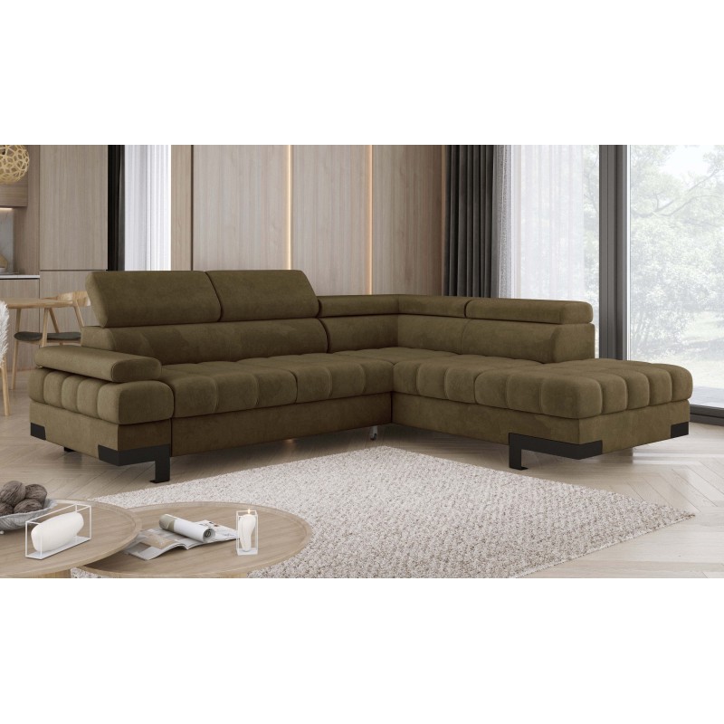 SELVA L Right-Handed Corner Sofa with Sleep Function and SALVADOR 10 Olive Storage Compartment - VERSAILLES Edition SELVA L Right-Handed Corner Sofa with Sleep Function and SALVADOR 10 Olive Storage Compartment - VERSAILLES Edition