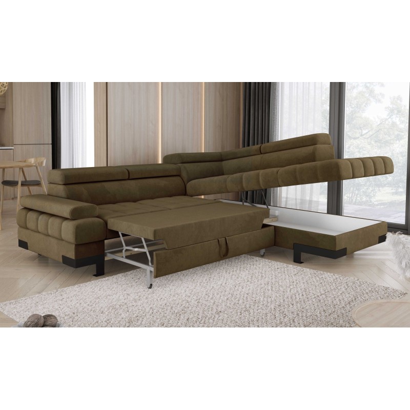 SELVA L Right-Handed Corner Sofa with Sleep Function and SALVADOR 10 Olive Storage Compartment - VERSAILLES Edition SELVA L Right-Handed Corner Sofa with Sleep Function and SALVADOR 10 Olive Storage Compartment - VERSAILLES Edition