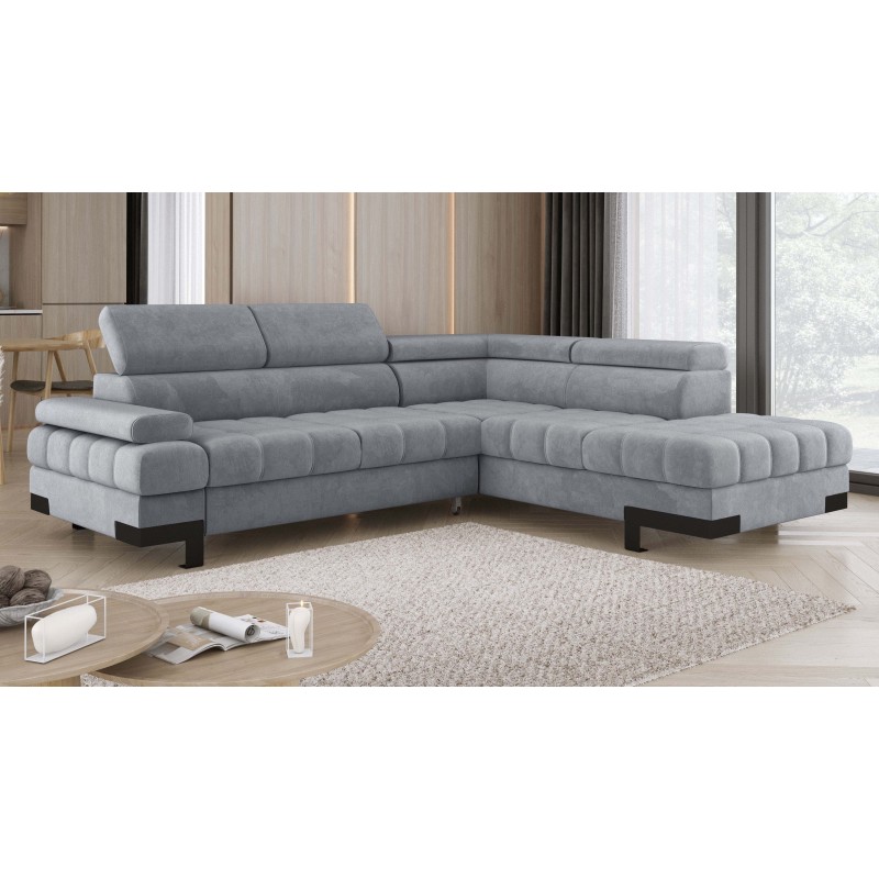 SELVA L Right-Hand Corner Sofa with Sleep Function and SALVADOR 14 Light Grey Storage Unit WERSAL SELVA L Right-Hand Corner Sofa with Sleep Function and SALVADOR 14 Light Grey Storage Unit WERSAL