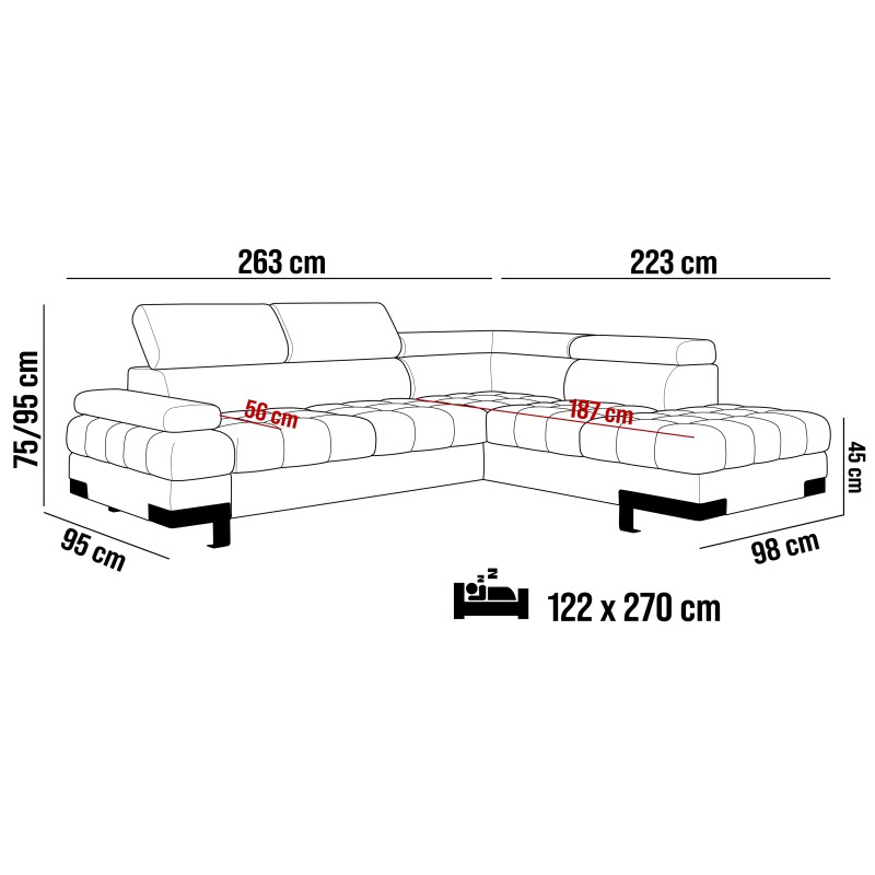 SELVA L Right-Hand Corner Sofa with Sleep Function and SALVADOR 14 Light Grey Storage Unit WERSAL SELVA L Right-Hand Corner Sofa with Sleep Function and SALVADOR 14 Light Grey Storage Unit WERSAL
