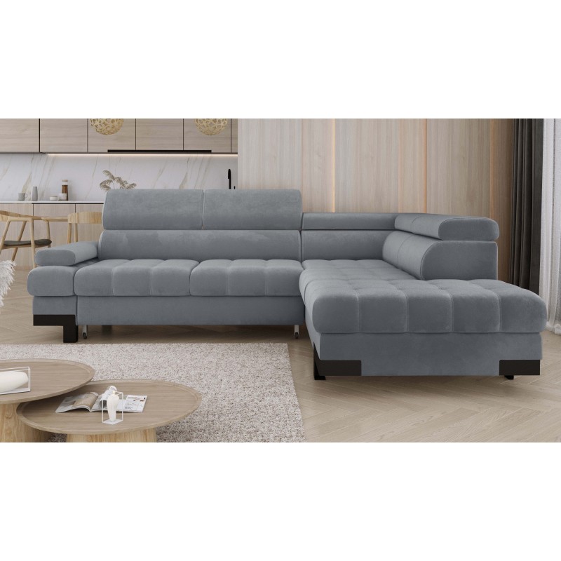 SELVA L Right-Hand Corner Sofa with Sleep Function and SALVADOR 14 Light Grey Storage Unit WERSAL SELVA L Right-Hand Corner Sofa with Sleep Function and SALVADOR 14 Light Grey Storage Unit WERSAL