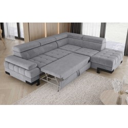 SELVA L Right-Hand Corner Sofa with Sleep Function and SALVADOR 14 Light Grey Storage Unit WERSAL SELVA L Right-Hand Corner Sofa with Sleep Function and SALVADOR 14 Light Grey Storage Unit WERSAL