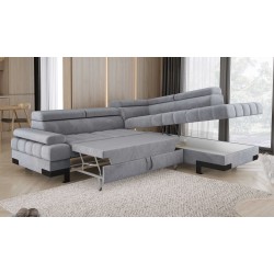 SELVA L Right-Hand Corner Sofa with Sleep Function and SALVADOR 14 Light Grey Storage Unit WERSAL SELVA L Right-Hand Corner Sofa with Sleep Function and SALVADOR 14 Light Grey Storage Unit WERSAL