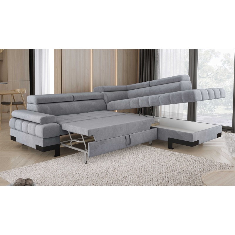 SELVA L Right-Hand Corner Sofa with Sleep Function and SALVADOR 14 Light Grey Storage Unit WERSAL SELVA L Right-Hand Corner Sofa with Sleep Function and SALVADOR 14 Light Grey Storage Unit WERSAL