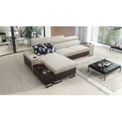 Prestige I Maxi Ecksofa mit Schlaffunktion und USB-Anschluss - Weich im Griff, Freya 210.02 + Tauro 8202