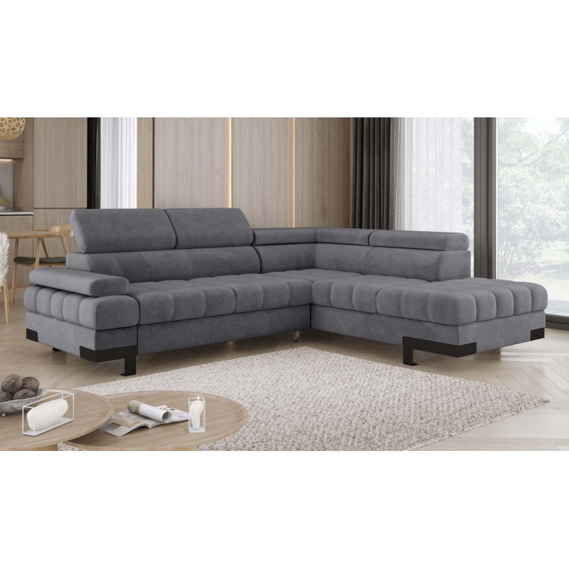 SELVA L Right-Hand Corner Sofa with Sleeping Function and SALVADOR 15 Grey Storage Compartment by VERSAL SELVA L Right-Hand Corner Sofa with Sleeping Function and SALVADOR 15 Grey Storage Compartment by VERSAL
