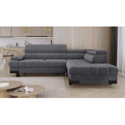 SELVA L Right-Hand Corner Sofa with Sleeping Function and SALVADOR 15 Grey Storage Compartment by VERSAL SELVA L Right-Hand Corner Sofa with Sleeping Function and SALVADOR 15 Grey Storage Compartment by VERSAL